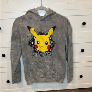 Boys Acid Wash Pikachu Hoodie